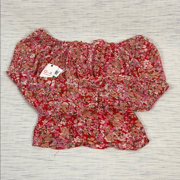 Q&A Floral Print Off The Shoulder Top Sunset Bloom - Picture 6 of 6